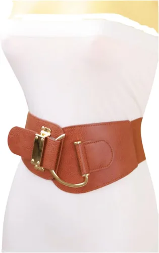 Miniatura 71 de TFJ - Cinturón ancho de moda para mujer, cintura alta, hebilla de gancho de metal dorado, talla XS, S, M, L, XL