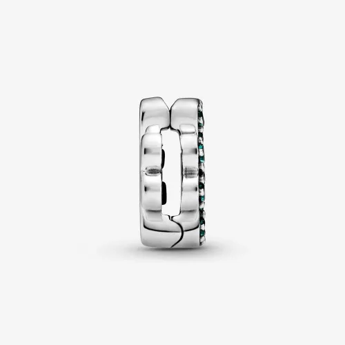 Miniatura 3 de pandora pavé 798601c01 cuatro hojas trébol clip encanto verde 0.5in