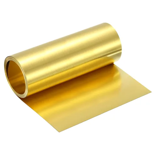 Miniatura 105 de uxcell Rollo de lámina de latón, 40 x 2 x 0.016 pulgadas, rollo de lámina de latón intermitente de metal para manualidades, reparaciones