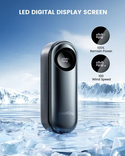 Miniatura 6 de coldSky Ventilador turbo portátil de mano, mini ventilador personal recargable de 4000 mAh, 1-100 velocidades ajustables, ventilador de bolsillo