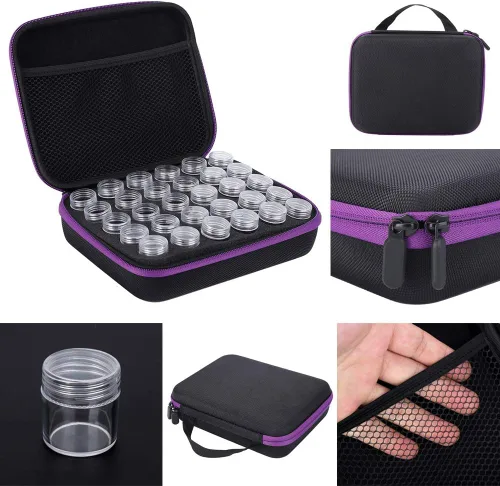 Miniatura 2 de LIZEALUCKY Contenedores de almacenamiento de pintura de alta capacidad, 60 ranuras, organizador de cuentas, caja de accesorios de pintura
