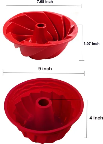 Miniatura 2 de IELEK - Molde de silicona con forma de flor antiadherente para tartas, gelatinas, pan, tubo para hornear pasteles, gelatinas, gelatina, pan, Para