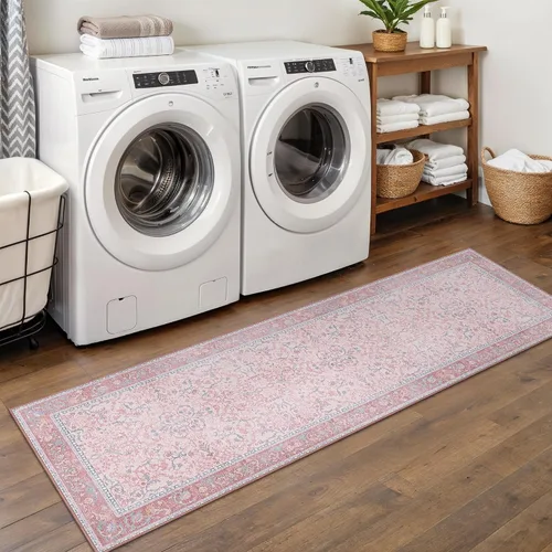 Miniatura 9 de Bavni Alfombra Pasillo 2x6 para Pasillo Cocina Antideslizante Lavable Rosa Pasillo para Baño Cuarto de Lavado Entrada Dormitorio Suave Boho Alfombra