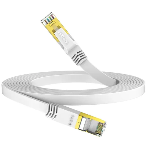 Miniatura 11 de HiiPeak Cable Ethernet Cat 8 de 10 pies, cable de Internet trenzado plano de nailon, cable LAN de red de 40 Gbps de alta velocidad, cable RJ45