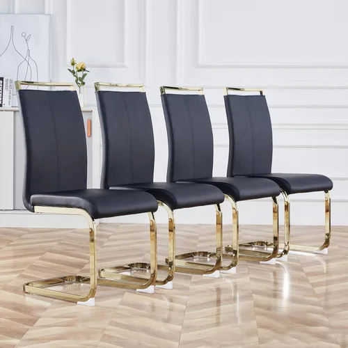 Miniatura 27 de Baysitone Juego de 6 sillas de comedor modernas, sillas laterales de comedor, sillas de cocina con asiento acolchado de piel sintética y respaldo