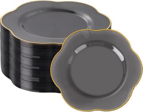 Miniatura 17 de Liacere 100 piezas de platos cuadrados de plástico blanco - 50 piezas de platos de cena resistentes de 9.5 pulgadas y 50 piezas de platos de postre