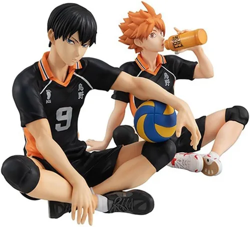 QAHEART Shoyo/Tobio Kageyama Figura de Modelo de Niño en Posición Sentado, Modelo de Muñeco de PVC, Adornos de Escritorio