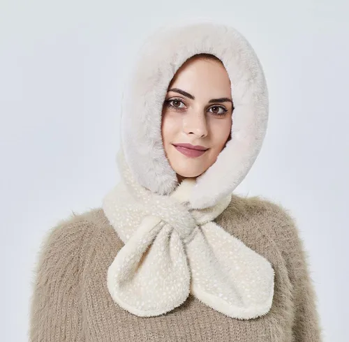 Miniatura 23 de Gorros de invierno para mujer, pasamontañas, bufanda, para clima frío, conjunto para mujer, gorro con capucha