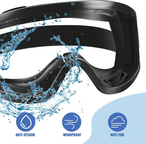 Miniatura 5 de Xuhal 24 gafas de seguridad para niños, gafas de ciencia para adultos, gafas protectoras de laboratorio para el hogar, el aula y el trabajo (negro)