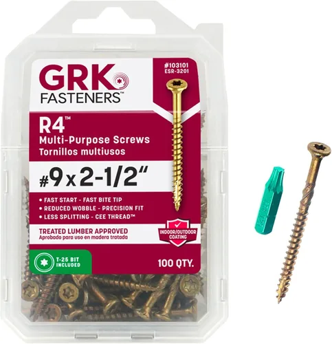Miniatura 16 de GRK Fasteners R4™ # 9 x 1-1/2 pulgadas, tornillos de marco multiusos, 820 piezas, revestimiento Climatek™ resistente a la corrosión, vallas