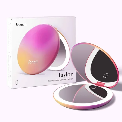 Miniatura 8 de Fancii Taylor espejo de maquillaje de viaje con luz LED, recargable, aumento 10x/1x, sistema de iluminación Tru-Glow, XL grande de 5 pulgadas