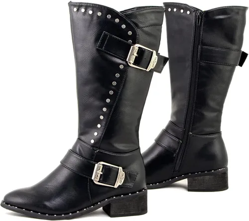 Miniatura 5 de Milwaukee Leather MBL9423 Botas con tachuelas negras para mujer