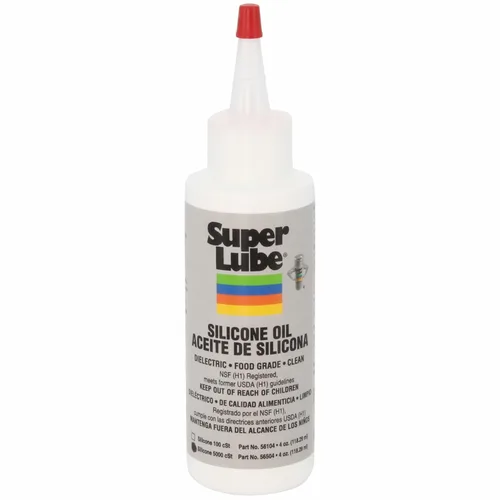 Super Lube Aceite de silicona CST de alta y baja temperatura (transparente, botella de 4 onzas) | Certificado NSF de grado alimenticio y limpio |