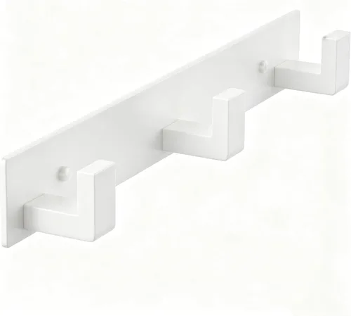 Miniatura 33 de PMMASTO Perchero montado en la pared, 3 ganchos de pared en forma de T para colgar, riel de ganchos para abrigos de acero inoxidable resistente