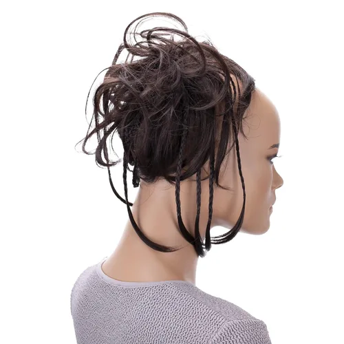 Miniatura 15 de CAISHA Prettyshop - Banda elástica grande XXL tipo postizo de cabello trenzado apenas ondulado, ideal para peinados recogidos o rodetes desaliñados