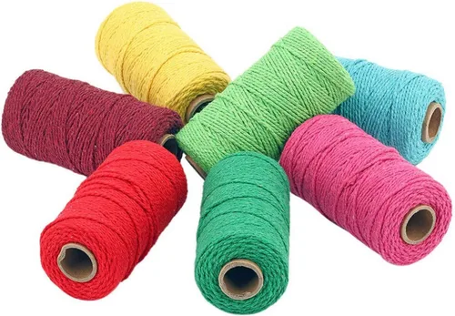 Miniatura 3 de Cordón de macramé de algodón 2 mm x 109 yardas, cuerda de algodón colorida para manualidades DIY, ganchos de plantas (Beige)