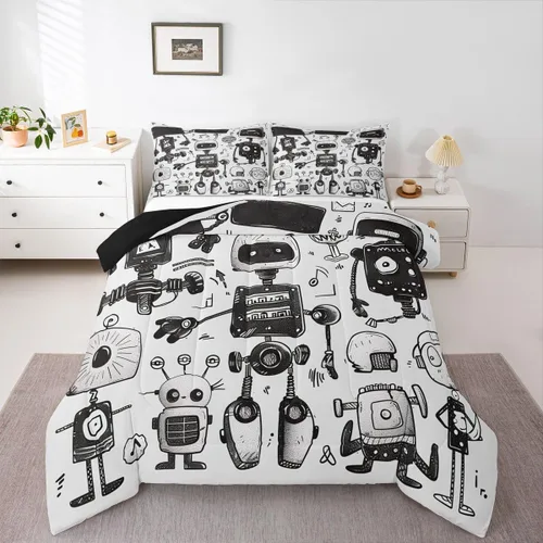 Miniatura 9 de Edredón de plumón de camuflaje para niños, niñas, adolescentes, adultos, juego de ropa de cama con patrón abstracto de colores suaves, relleno
