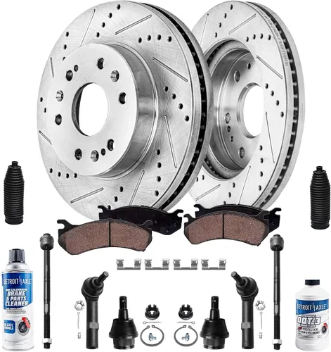 Miniatura 31 de Detroit Axle - 4 rotores de freno para Chevrolet Cruze Volt Orlando Verano, rotores de freno de disco perforados y ranurados de repuesto : rotor