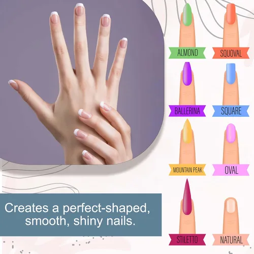 Miniatura 2 de Backscratchers SeptiFile - Bandeja de almacenamiento de 6 unidades, limas de uñas reemplazables de doble cara, color blanco y gris