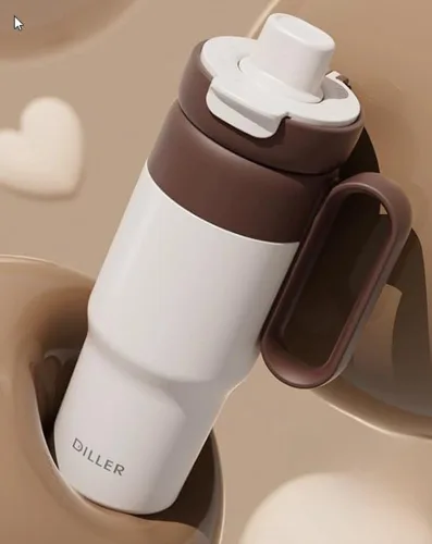 Miniatura 9 de Botella de agua de acero inoxidable aislada al vacío para la oficina, el automóvil o el hogar, mantiene el frío durante 24 horas, el calor durante