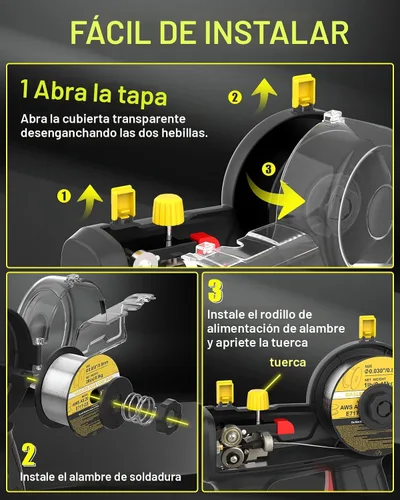 Miniatura 8 de Máquina de soldadura MIG de mano 110V, HIZONE 100A Flux Core Máquina de soldadura portátil, equipo de soldadura de alimentación de alambre inversor