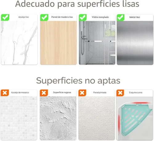 Miniatura 9 de Sotfamily Organizador de Ducha Transparente, Estantes de Ducha de Acrílico Montados en la Pared con Jabonera y Almohadillas Adhesivas