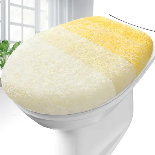 Miniatura 32 de OLANLY Funda de Asiento de Inodoro de Microfibra Suave para Baño, Fundas Lavables a Máquina, 17.5x15 Pulgadas, con Soporte de Goma que se Mantiene