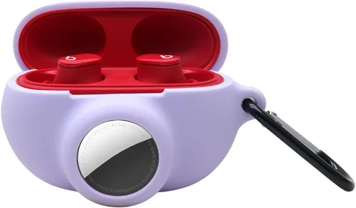 Miniatura 11 de Funda protectora de silicona compatible con Beats Studio Buds Airtag con soporte para Airtag, encuentra tu funda para auriculares, verde aguacate