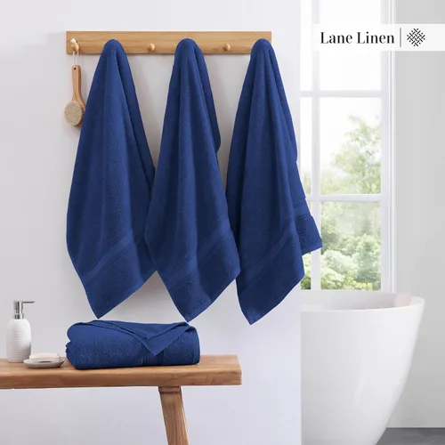 Miniatura 3 de LANE LINEN Juego de 4 toallas de baño 100% algodón (35 x 66 pulgadas), juego de toallas de baño extragrandes de algodón sin torsión, secado rápido