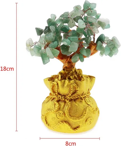 Miniatura 4 de SING F LTD Feng Shui Dinero Suerte Piedra Árbol Cristal Arte Decoración Oficina Sala de estar Buena Suerte Mejor Regalo Verde