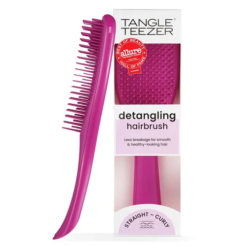 Tangle Teezer Cepillo desenredante definitivo para cabello húmedo y seco, elimina nudos y reduce la rotura para todo tipo de cabello, frambuesa