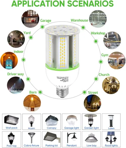 Miniatura 3 de Bombilla LED E26, Bombilla LED de Maíz de 20W, Bombilla Equivalente a 200W, Bombilla de Maíz de 2800 Lúmenes, Bombillas LED de Luz Blanca de Día