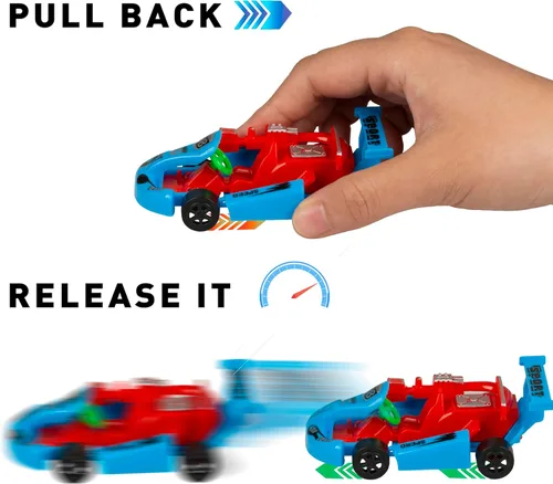 Miniatura 6 de PROLOSO 16 unidades de mini Go Karts para enrollar autos surtidos pequeños con tracción hacia atrás, autos de fricción, regalos de fiesta temática