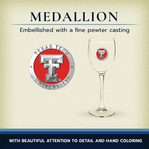 Miniatura 4 de Heritage Pewter Texas Tech Red Raiders - Juego de 2 copas de vino de copa de 12 onzas, vidrio de peltre elaborado por expertos