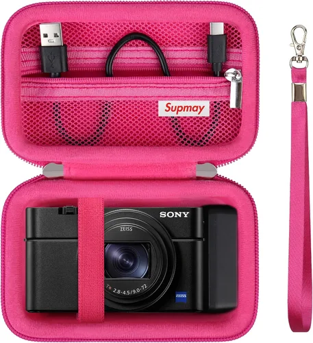 Miniatura 14 de Funda de transporte para cámara compacta Sony RX100 VII/ RX100 VI/ RX100 V/ RX100 IV/ RX100 III Premium Compact Camera, bolsa de viaje con bolsillo