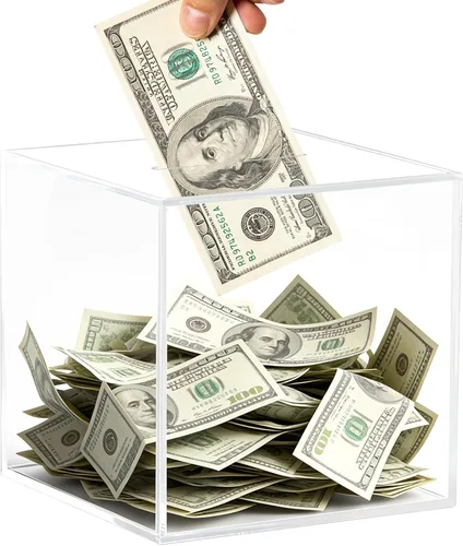 Miniatura 9 de Alcancía transparente para adultos/niños, caja de dinero de acrílico que no se puede abrir para ahorrar dinero en efectivo y monedas, debe romperse
