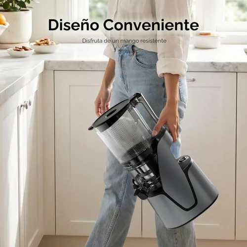 Miniatura 13 de EanOruus Máquinas exprimidoras 3 en 1 de prensa en frío con canal extra grande de 6.5 pulgadas, gran capacidad de 100 onzas, motor de CA, hace jugo