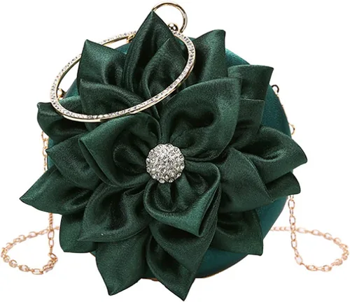 Miniatura 17 de Buddy - Bolso de mano de satén suave para mujer, con forma de rosa, para boda, fiesta