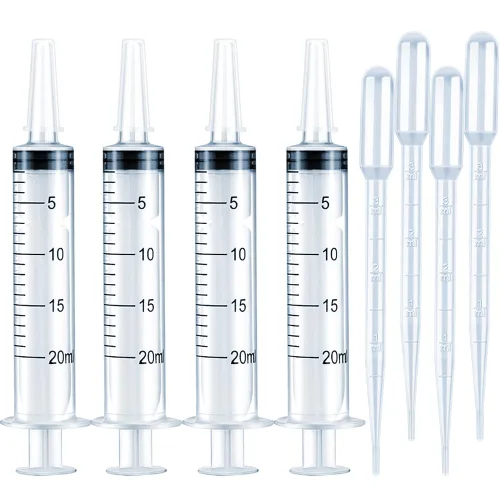 Paquete de 4 jeringas de 0.7 fl oz para brillo de labios, suministros líquidos TKP Lipgloss Base saborizante, aceite para medicina oral,