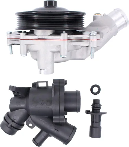 NewYall Kit de bomba de agua y termostato para motor con pernos Juntas Conector 5.0L para Jaguar FType XJR XF XFR XK XKR XFR-S XKR-S XJ Land Rover