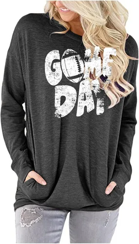 Miniatura 2 de Camiseta de fútbol para mujer, bonita camiseta de fútbol americano, camiseta de manga larga