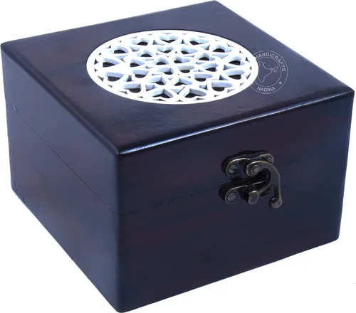 Miniatura 30 de Urna de madera antigua hecha a mano con grabado del árbol de la vida tallada a mano para mujeres y hombres, joyas Acentos de decoración del hogar