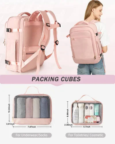 Miniatura 3 de FALARK INC - Mochila de viaje de mano, 40 L, mochila de viaje aprobada para vuelos grandes con estructura de equipaje para mujeres, bolsa de viaje