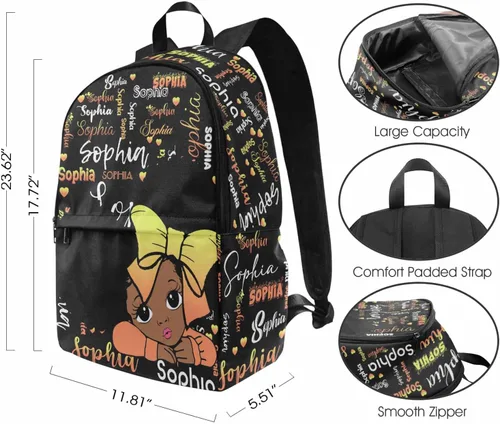 Miniatura 168 de Texto personalizado Elefante desgaste gafas mochila mochila mochila casual Daypack bolsa para mamá niñas, color86-4, Mochilas Daypack