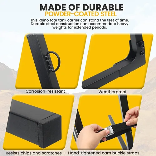 Miniatura 6 de TonGass Transportador plegable mejorado para tanque de caravana compatible con tanque de 15, 21, 28 y 36 galones, ajuste universal se monta