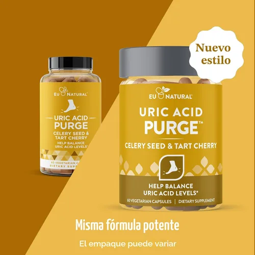 Miniatura 2 de Purga de Ácido Úrico - Come y Bebe lo que Quieras - Desintoxica y Limpia con Extracto de Semilla de Apio, Cereza Ácida y Chanca Piedra para Apoyo