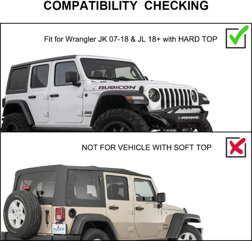 Miniatura 3 de Portaequipajes Negro para Techo Compatible con 2007-2026 Jeep Wrangler JK JL Gladiator JT Barras Transversales 2 y 4 Puertas