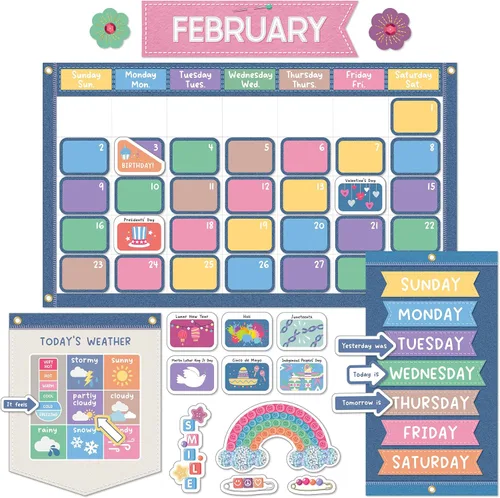 Miniatura 9 de Carson Dellosa We Belong - Juego de 137 piezas de calendario de pared, encabezados mensuales, días festivos, cumpleaños, cubiertas de números