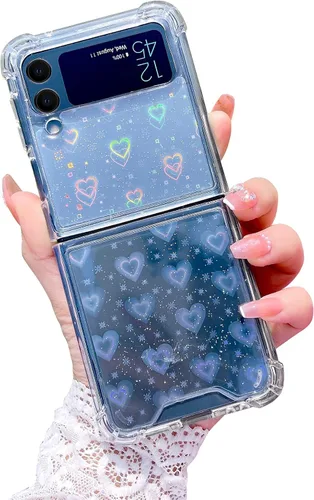 Miniatura 20 de Compatible con Samsung Galaxy Flip 4, funda transparente con flores secas prensadas, para mujeres y niñas, TPU suave a prueba de golpes, funda