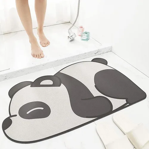 Miniatura 18 de Tapete de baño súper absorbente, tapete de entrada antideslizante con dibujos animados, cojín de secado rápido para suelo de baño y ducha